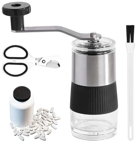 Tabletten Zerkleinern, Tablettenmörser, Mini-Tragbar, Leicht Verstellbare Dicke, mit Medikamentenschneider und Bürste für Einfachere Medikamenteneinnahme