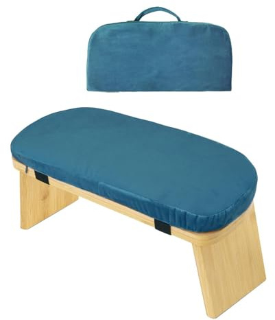 Meditationsbank, Meditationshocker, Tragbar, für Zuhause, für Längere Übungen, Niedrige Sitzfläche Zum Knien Oder Sitzen, Kniehocker, Blau