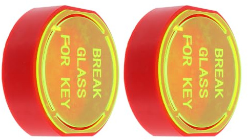Fenical Feuerwehr und Platzsparendem Design mit Zerbrechbarer Front in Rot Notfall Schlüsselbox aus Kunststoff 2 Stück Geeignet für Büros und Elektrische Notfallsysteme