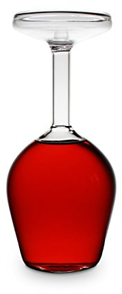 Winkee - Bicchiere da vino rovesciato, bicchiere da vino rovesciato, bicchiere da vino andersrum, decorazione per soggiorno, regalo per gli amanti del vino