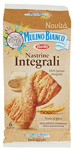 Mulino Bianco Nastrine Integrali per la Colazione e Snack Dolce per la Merenda - 6 Nastrine