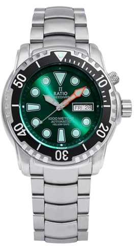 Ratio FreeDiver Helium-Safe Dive Watch Sapphire Crystal Automatic Diver Watch 1000M Water Resistant Diving Watch for Men