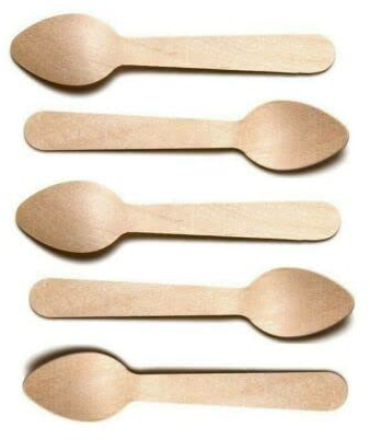 100 Pcs Disposable Wooden Cutlery Tea Spoons 11cm | 100% Biodegradable Compostable Eco-Friendly Plastic Free Natural Birch Wood| Ideal for Wedding Picnic Party Outdoor Office BBQ