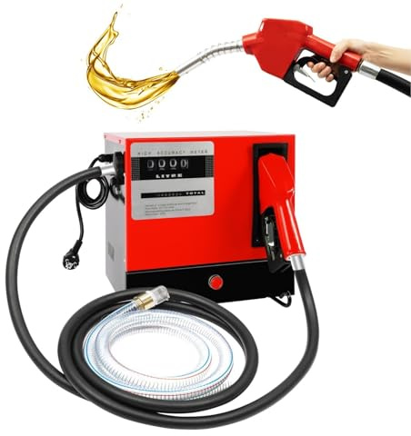 Dieselpumpe Selbstansaugend Kraftstoffpumpe 230V, 550W Heizölpumpe Mit 60L/Min Dieselförderung, Abschaltautomatik Heizöl Pistole, Mit 4m Schlauch, Zählwerk