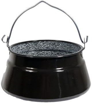 Ungarischer Fischsuppenkessel Gulaschkessel konisch Emaille Hordentopf 8 Liter für 8 Personen