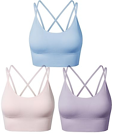 SEGRILA Sport BH Damen Bustier Gepolstert Ohne Bügel mit gekreuzten Rückenpartien für Yoga Fitness