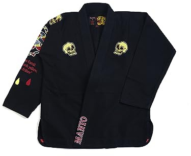 MANTO Coral BJJ Gi Black, Nero, L (Pacco da 2) Uomo