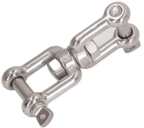 Tyenaza Grillete Doble Giratorio, Grillete de Ocho de Acero Inoxidable 304, Conector de Anclaje de Mandíbula Universal, Grillete de Conexión de Elevación para Herrajes Marinos(12mm)
