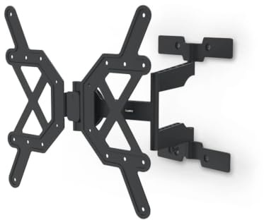 Hama TV Wandhalterung schwenkbar, neigbar, Slim, 32-65 Zoll, bis 30kg | TV Wandhalterung schwarz, VESA 100x100 bis VESA 400x400, 3 Gelenke, mit fischer-Dübeln & Bohrschablone