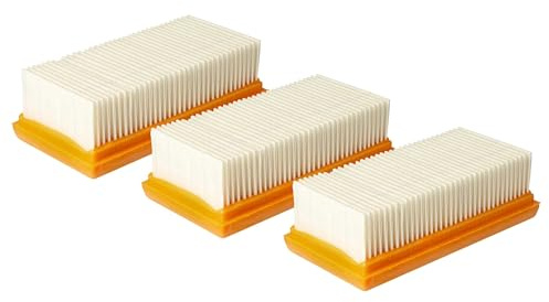 vhbw 3x Flachfaltenfilter Ersatz für Makita W107418352 für Staubsauger | Motorkühlluftfilter