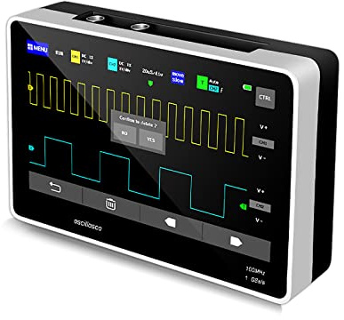 STMKB Oscilloscope, Digital Tablet Oscilloscope Dual-channel 100M Bandwidth 1GS Sampling Rate Fan, Intelligent Anti-burning, 1X Can Withstand Up To 400V Withstand Voltage