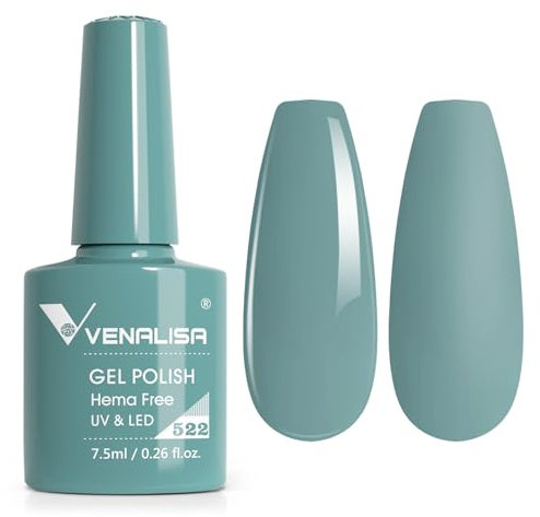 VENALISA Gel Nail Polish 7.5ml Teal green Color Gel Polish Soak Off UV LED Long-Wear Mirror Shine Essential for Nail Art Salon-Quality Manicure at Home