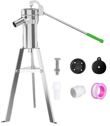 Elitix Schwengelpumpe Notfall-Handpumpensatz für Wasserbrunnen, Krugpumpe aus Edelstahl mit Schüttelpresse, Oberflächenwasserpumpe für Wasserabfluss/Bewässerung(58cm (22 7/8))