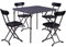 Zendea Set Pieghevole con Tavolo Quadrato e 4 Sedie - Acciaio Verniciato Antracite, Top in HDPE, Montato e Pronto all'Uso - Ideale per Arredo Esterno.