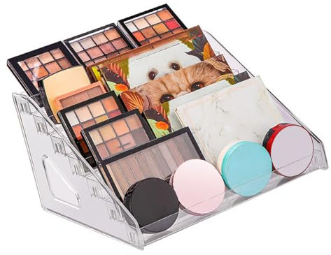 Nurnesy Soporte para esmaltes de uñas de 7 niveles, expositor de pintalabios, almacenamiento de maquillaje, expositor de esmalte de uñas de varios niveles, soporte de pie