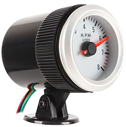 52 mm varvräknare med röd urtavla och E-urtavla bakgrundsbelysning för bensinfordon, lämplig för 1, 4, 6, 8 cylindermotorer, LED-varvtalsmätare för bil och