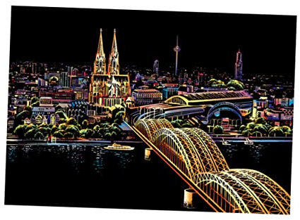 Gogogmee Kratzzeichnung Für Erwachsene Handgemacht Kratzbild Mit Kölner Motiv Diy-bastelset Dekompressionswerkzeug Kreatives Geschenkidee Für Erwachsene