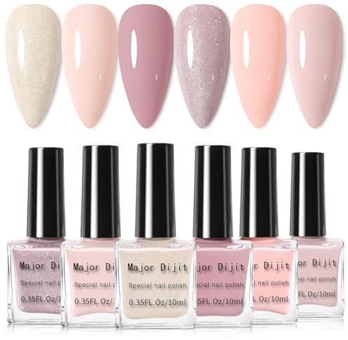 Major Dijit Quick Dry 6 Farben Perlglanz Nagellack Set Sommer Nail Polish für Nagelkunst Regular Nagellack