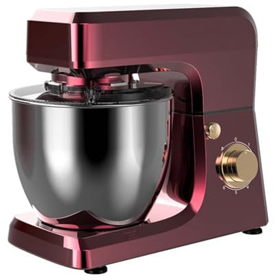 Puissant batteur sur pied de 1800 W avec bol de 10 L, idéal pour mélanger la pâte et la cuisson de gâteaux, mixeur de pâte électrique rouge pour cuisiniers à domicile