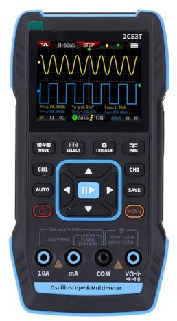 Multimetro Oscilloscopio Digitale Professionale Portatile Generatore DDS 3 in 1 50 MHz 19999 Conteggi per le Scuole degli Hobbisti