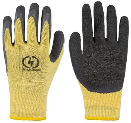 Bomefoi Elektrohandschuhe,Isolierte Handschuhe für Elektroarbeiten - 400-V-Spannungsisolierhandschuh - Isolierende Handschuhe für Lineworker-Elektriker, rutschfeste Schutzhandschuhe