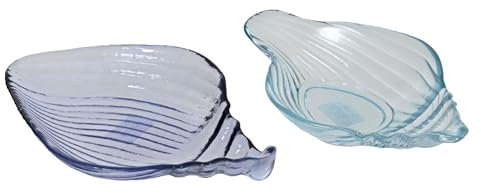 Cuenco de cristal de 20 x 11 x 5 cm, en forma de concha, 1 unidad, apto para alimentos, para servir, ensalada, cereales, cuenco decorativo, cuenco para postre, para aperitivos, helados, frutas,