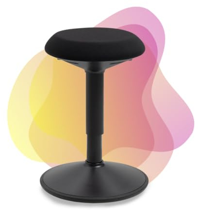 Wobblez ergonomischer Bürostuhl | SAVVY | Rückenschonender Wackelhocker Höhenverstellbar | 43-63 cm | Zwarte zitting Zwart Frame | Bürohocker ergonomisch | Ergonomischer bürostuhl