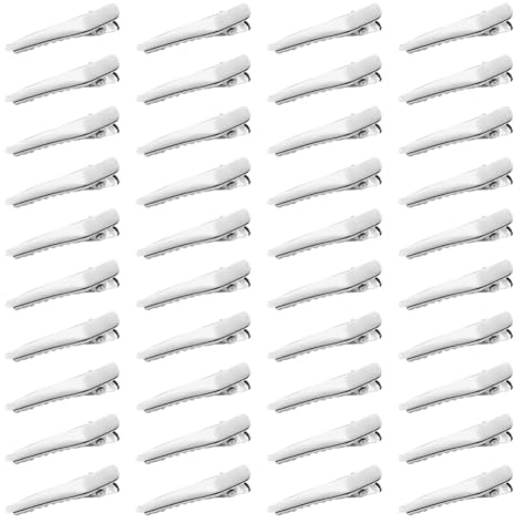 FSSTUD Lot de 100 petites pinces crocodiles en métal de 3 cm pour loisirs créatifs - Barrettes à cheveux plates antidérapantes pour femmes et filles