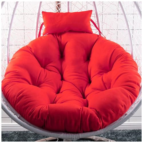 RAPGACBQ HäNgestuhl Kissen Rund, HäNge-Ei-Stuhl-Kissen, Ersatzbezug, HäNgematten-Stuhlkissen Mit KopfstüTze, Ersatzpolster FüR Rattansessel Korbsessel Outdoor,K,115cm