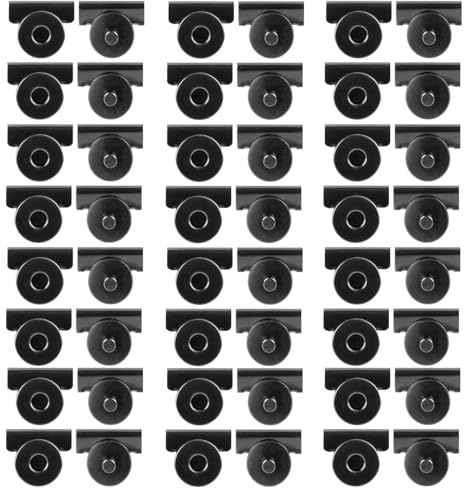 lasuroa 24 Sets Magnetische Druckknöpfe für Geldbörsen und Tragetaschen, Ohne Nähen Metall Magnetknöpfe Geldbörse Verschluss für Taschen Kleidung Leder Nähen und Basteln (Waffenfarbe)