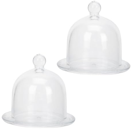 UKCOCO Plateau à Dessert Couvert en Verre 2 Pièces pour Service