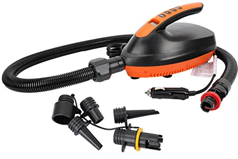 Pompa ricaricabile, gonfiatore dell'aria digitale 12 V Pompa ad alta pressione portatile con tappo di ricarica per auto per paddle board, barca, tenda gonfiabile, cuscino d'aria