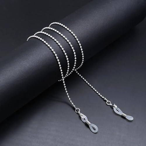 CHENWEIHAI Brillenkette Mode Lesebrille Kette Für Frauen Metall Sonnenbrille Kordeln Brille Lanyard Haltegurte Brillenhalter 05-Silber