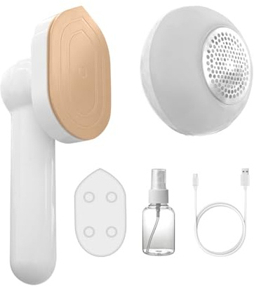Mediawave Store - Mini plancha recargable y quitapelusas 2 en 1. Planchado portátil rápido: solución ideal de viaje (blanco)