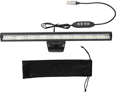 Laptop-Lichtleiste, USB-betriebene Bildschirmleuchte mit Speicherfunktion, einstellbare Helligkeit und 3 Farbtemperaturen, Augenschutz-Leselicht für Laptop, ultraleicht