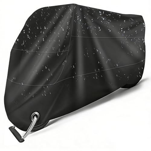 Funda Moto Impermeable, Funda para Moto Exterior Impermeable, Cubre Motorcycle con Orificios de Bloqueo, Motorcycle Cover, Antipolvo/UV Protección, Compatible con Múltiples Modelos, 245 x 105 x 125 cm