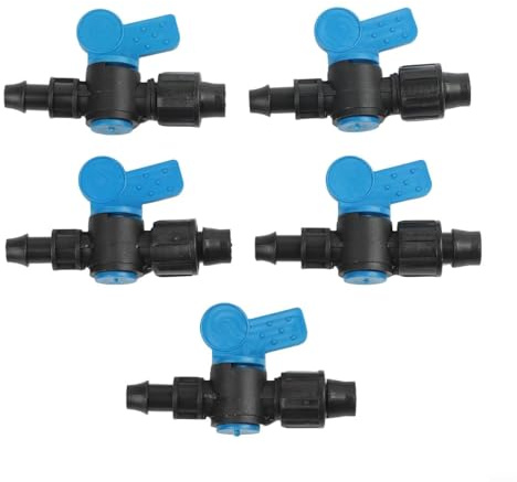 Beatanug Lot de 3 robinets à boisseau sphérique d'irrigation goutte à goutte de 16 mm, connecteur de verrouillage pour système goutte à goutte, raccord en polyéthylène épais avec verrouillage sécurisé