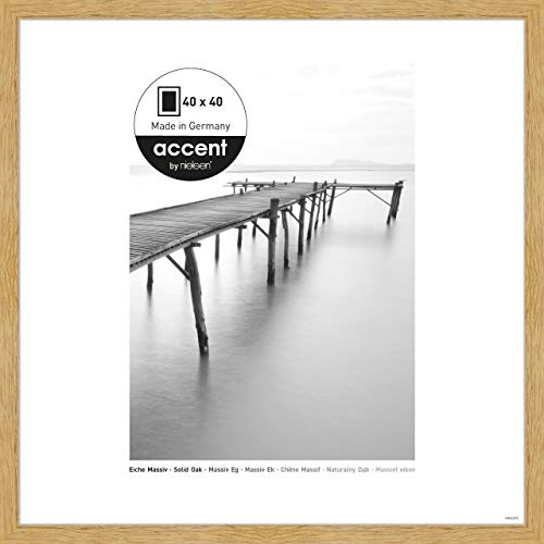 accent by nielsen Scandic - Oak Wooden Picture Frame - 40x40cm with Float Glass – Modern Scandinavian Design