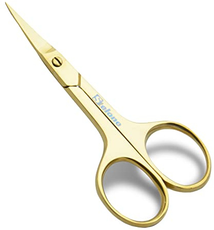 Stelone Professional Grooming Scissors Eyebrow Scissors Small Curved Stainless Steel Manicure & Beauty Scissor for Women