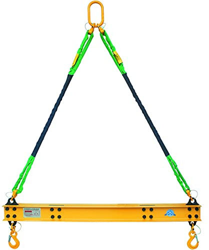 4400 LBS 2 Ton Aluminum 4' Lifting Spreader Beam Lifting Bar with 4 FT Round Sling Bridle Heavy Duty Light Weight