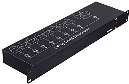 Controller per luci da palcoscenico professionale DMX512 Splitter per amplificatore di segnale luminoso Distributore DMX a 8 vie per apparecchiature da palcoscenico