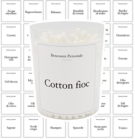 Etichette adesive Benessere Personale in Italiano, eleganti, in materiale Impermeabile, adesivi da bagno per dispenser sapone bagno a muro, porta shampoo doccia/dispenser bagnoschiuma doccia