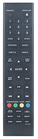 AULCMEET RC-2422 Replacement Remote Control Compatible with Pioneer Blu-ray DVD Recorder HDMI Full HD Home Cinema BDP-150-K BDP-450 BDP-150 BDP-150-S