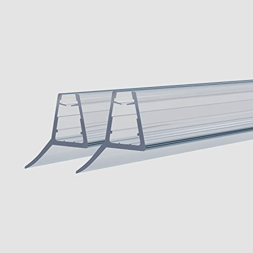 WDWRITTI Dichtung 2x100cm Ersatzdichtung Dusche Duschkabine für 4mm 5mm 6mm gerade Glastür Stärken Duschtür Wasserabweisende einstellbare Duschdichtung Spritzschutz Bad glasdicke