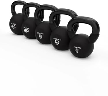 ATLETICA Kettlebells Set | Basic | 8kg 12kg 16kg 20kg 24kg | ermöglicht die wichtigen Kettlebell Übungen | hochwertiger Look & Feel