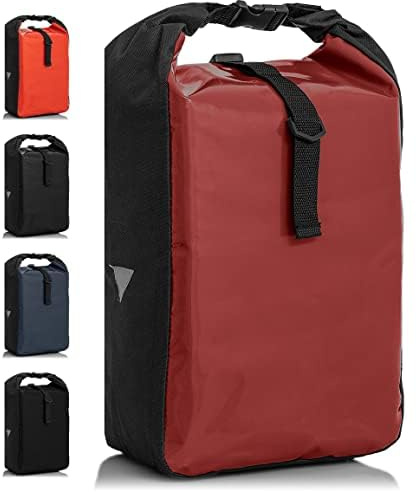 BÜCHEL Alforja de Bicicleta para portaequipajes, Impermeable y soporta hasta 10 kg, Bolsa para Bicicleta, portaequipajes de Lona, Bolsa para portaequipajes, Bolsa Trasera para Bicicleta, Merlot