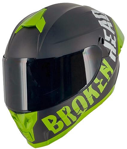 Broken Head Integralhelm BeProud Pro Sport Ltd. Edition | Mit Sonnenblende, 2 Visiere (Schwarz + Klar), Abnehmbarer Racing Spoiler, Verstellbare Belüftung, ECE 22-06