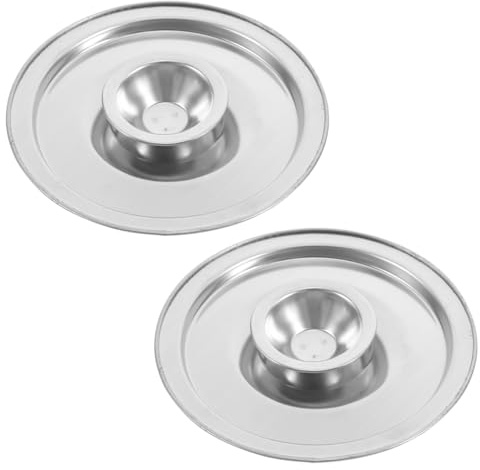 Luxshiny 2 Pack Stainless Steel Oil Pot Cover 4.13 Inch Jar Lids Reusable Metal Oil Pot Lid with Sealing Design and Hanging Edge Kitchen Container Cover for Daily Use