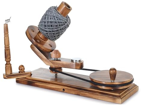 Brainmart Handbetriebener Holz-Garnknäuelwickler und Garnwickler aus Wolle, schneller Wickler, Schnurhalter, Stricken, Häkelzubehör, Stricken, Geschenk (antiker Strandholz-Winder))
