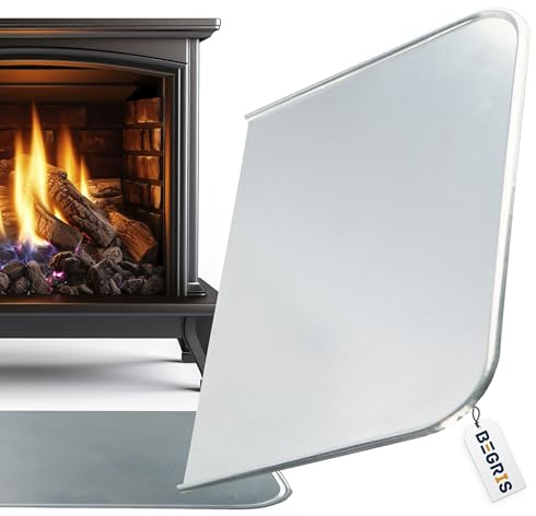 BEGRIS® Kaminbodenplatte 60x40 cm, Funkenschutzplatte stahl gepresste Seiten, Verzinktes Blech, Abriebfest und hitzebeständig, Feuerfeste Platte Kamin
